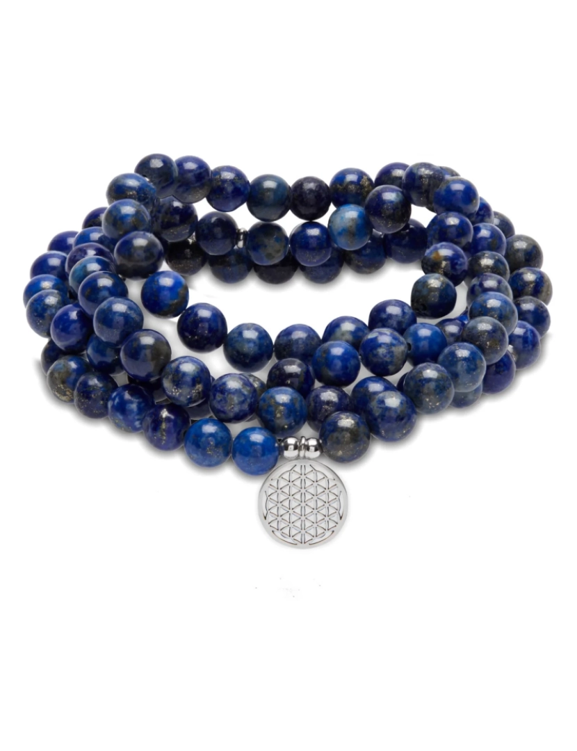 imagem de 3 Olho Mala Pulseira de 108 Lapis Lazuli Beads3