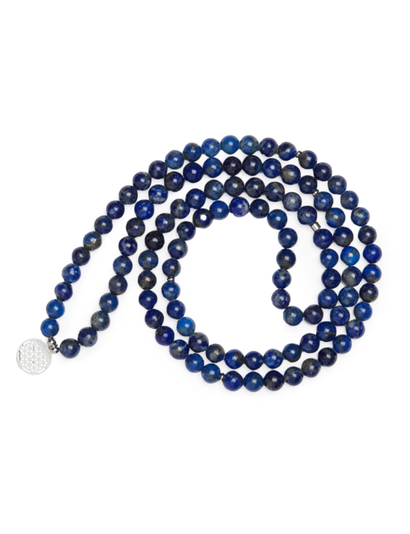 imagem de 3 Olho Mala Pulseira de 108 Lapis Lazuli Beads4