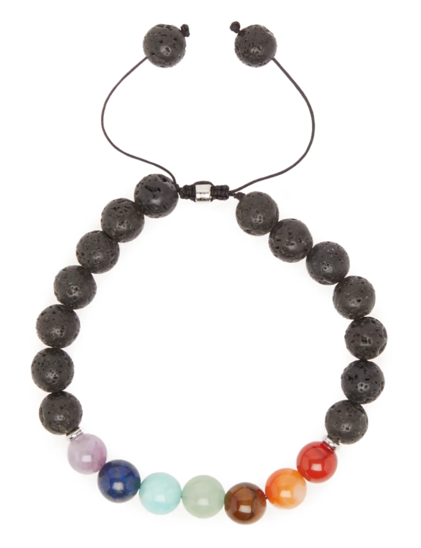 imagem de 7 Chakras Lava Stone Healing Pulseira - Ajustável4