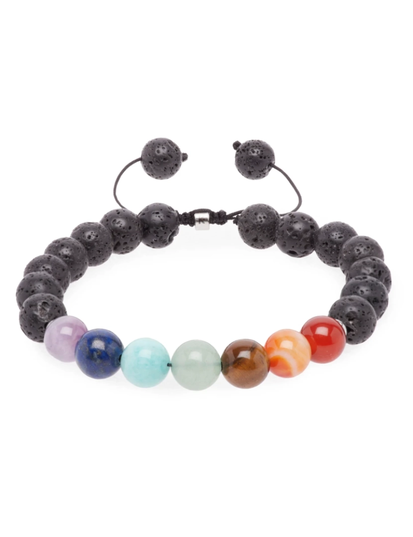 imagem de 7 Chakras Lava Stone Healing Pulseira - Ajustável6