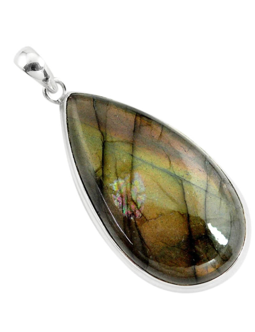 Karma Yoga Shop - Colar e Pendente "Proteção e Intuição" Em Labradorite Spectrolite e Prata 925