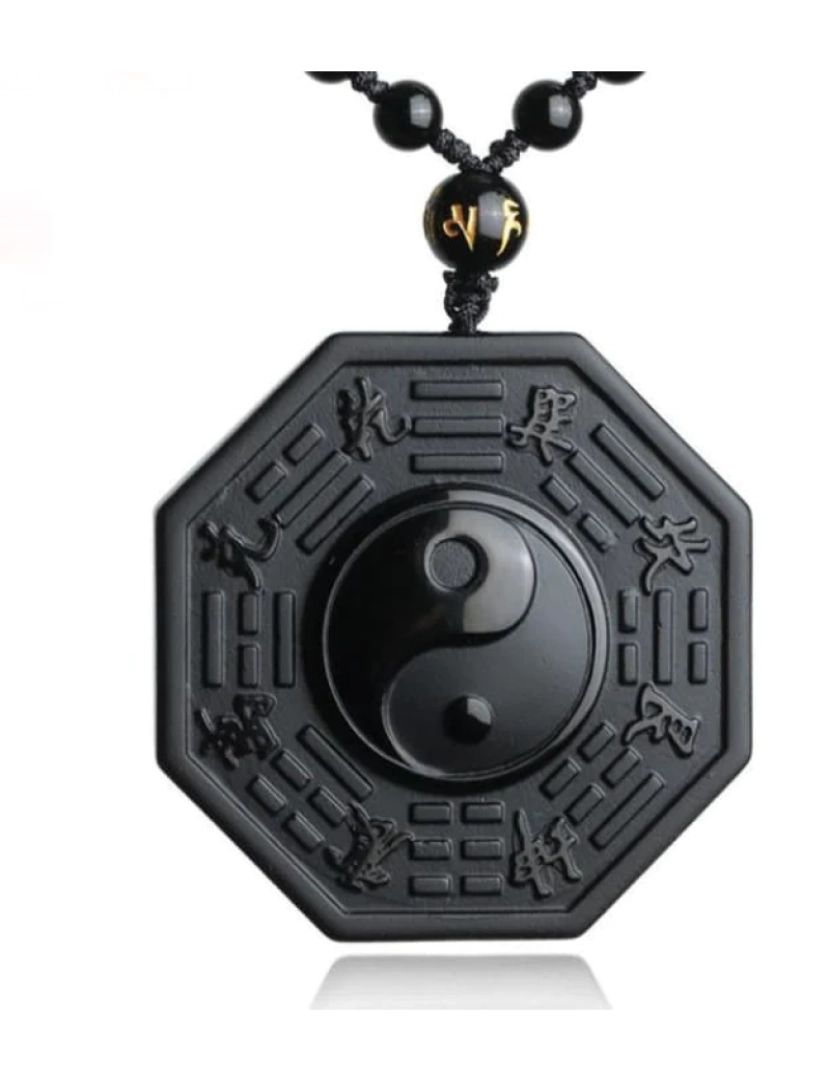 imagem de Yin & Yang Colar e Pendente Preto Obsidiano4