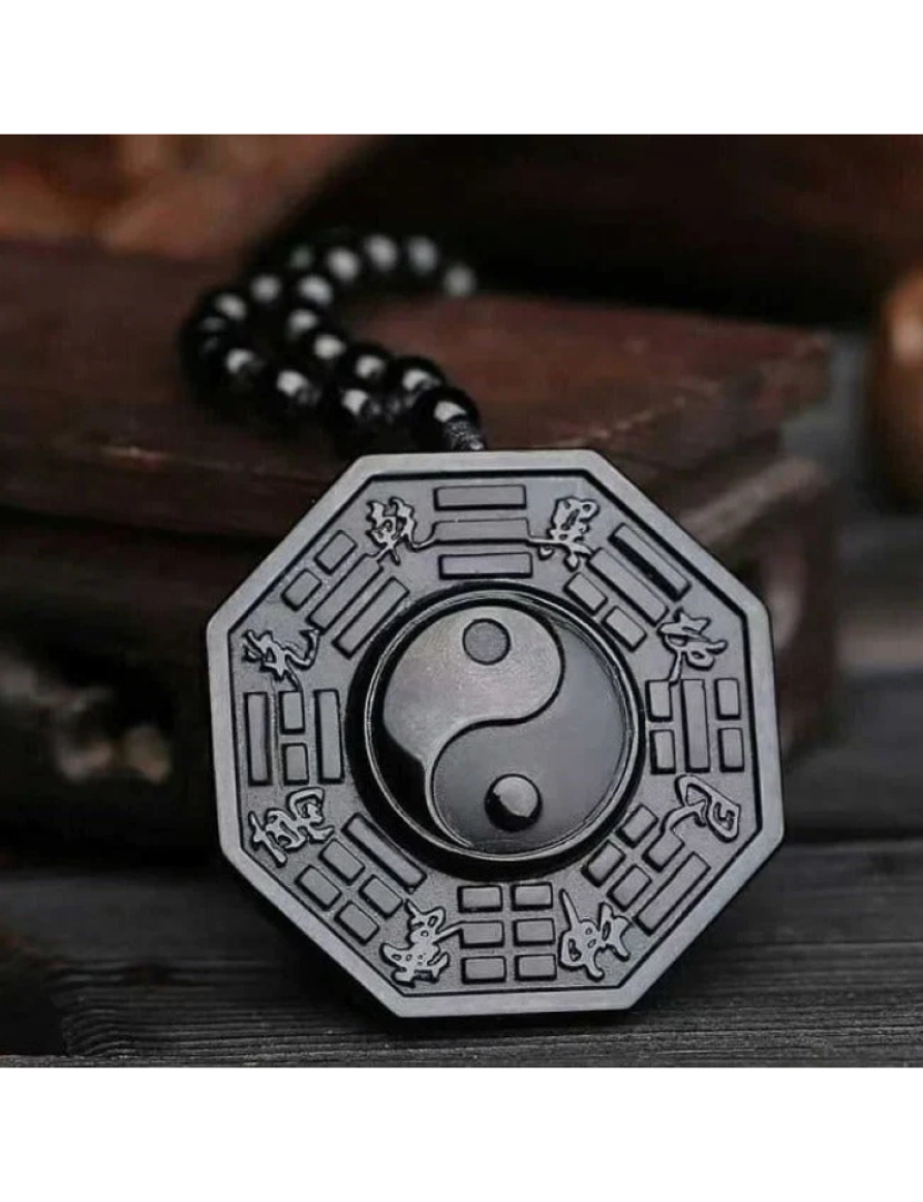 imagem de Yin & Yang Colar e Pendente Preto Obsidiano8