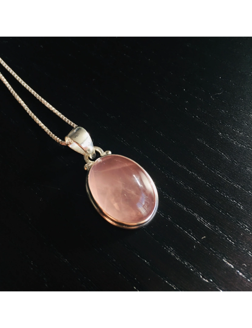 imagem de Colar e Pendant Coração Tendress em quartzo rosa e prata 9253