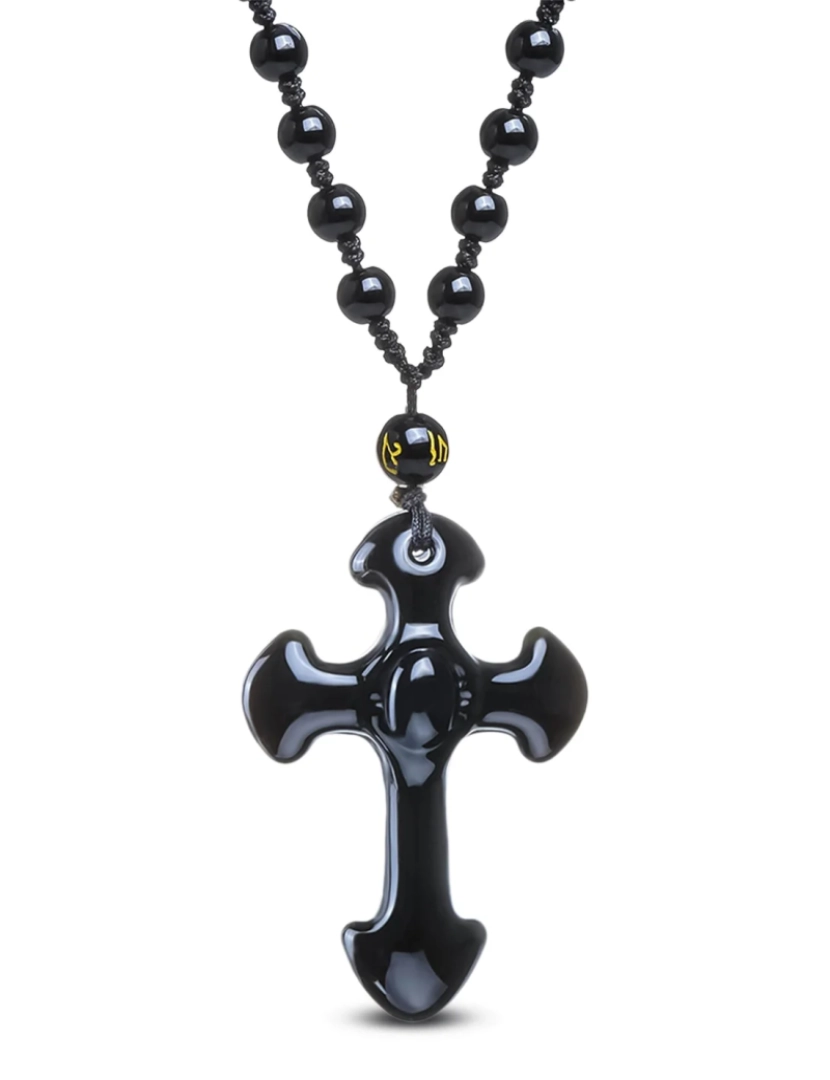 Karma Yoga Shop - Colar crucifixo em Obsidian