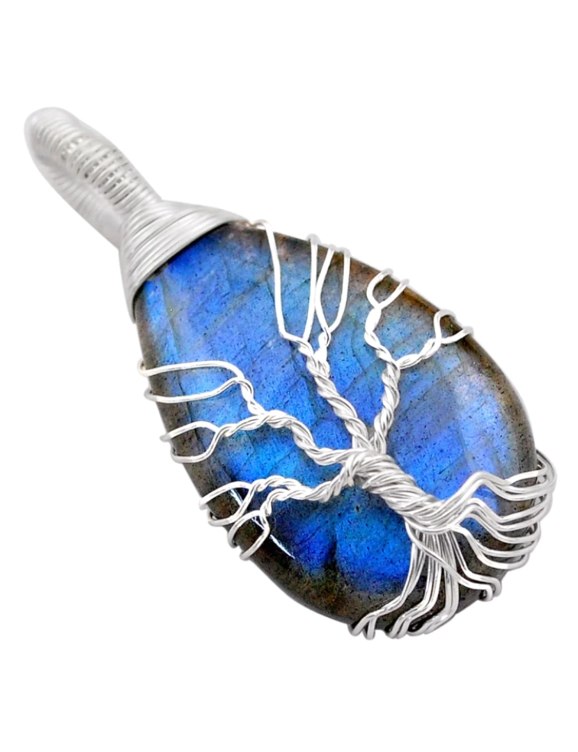 imagem de Colar e Pendente Crescimento Espiritual Em Labradorite E Prata 9251