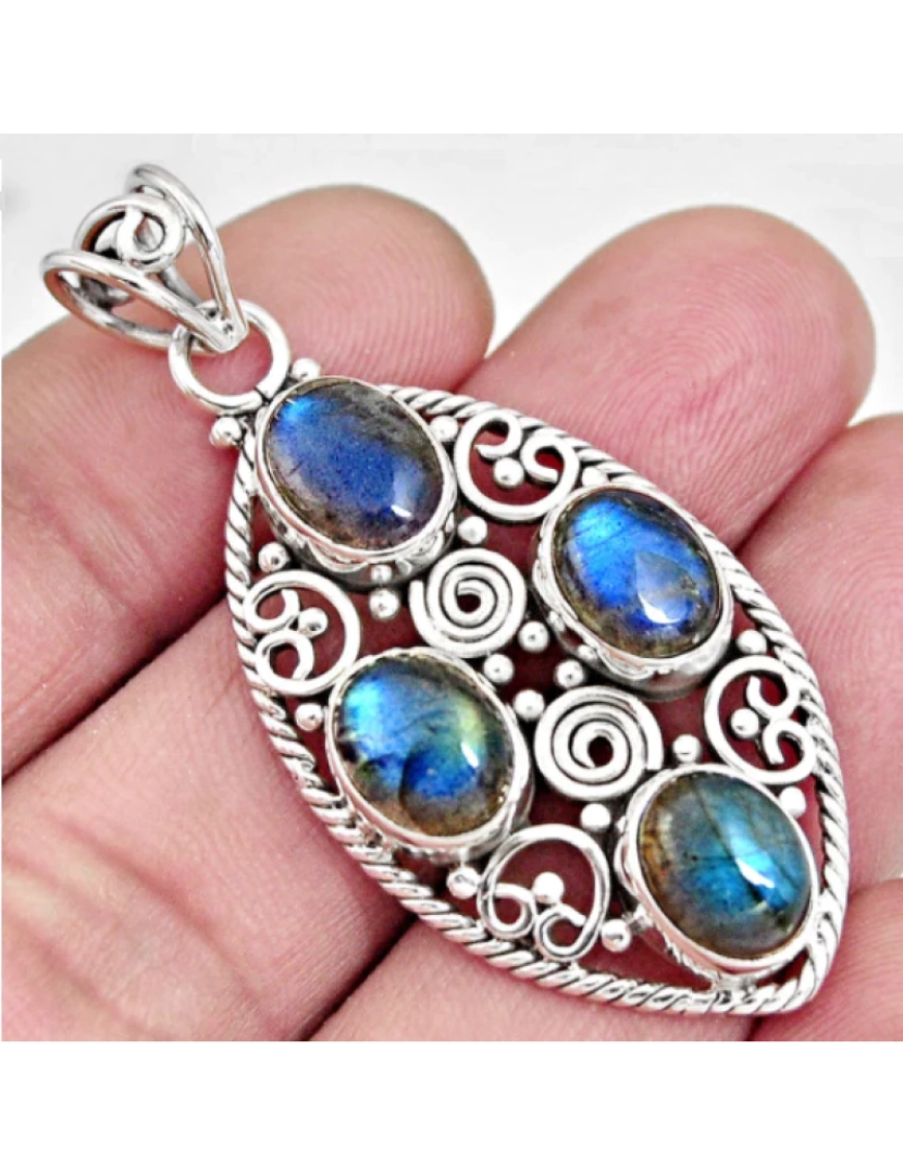 imagem de Pingente de colar em Labradorite e prata 9251