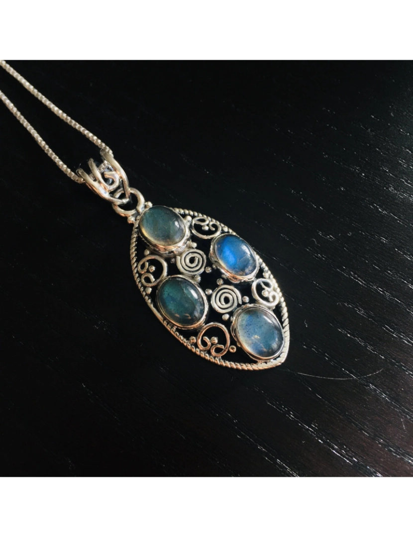 imagem de Pingente de colar em Labradorite e prata 9253