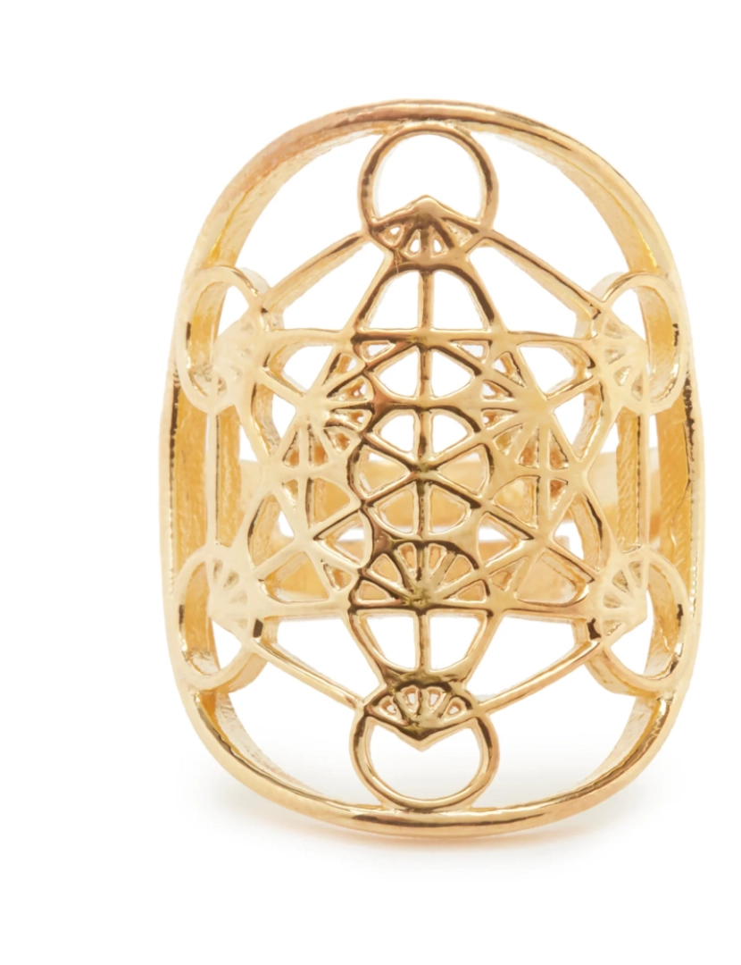 Karma Yoga Shop - Metatron Cube Ring "Power and Consciousness" Ouro ou prata chapeado 925