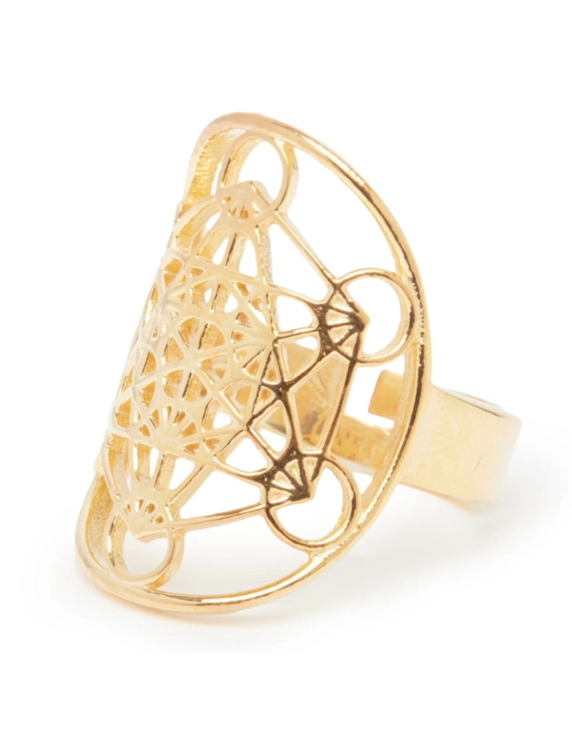 imagem de Metatron Cube Ring "Power and Consciousness" Ouro ou prata chapeado 9254