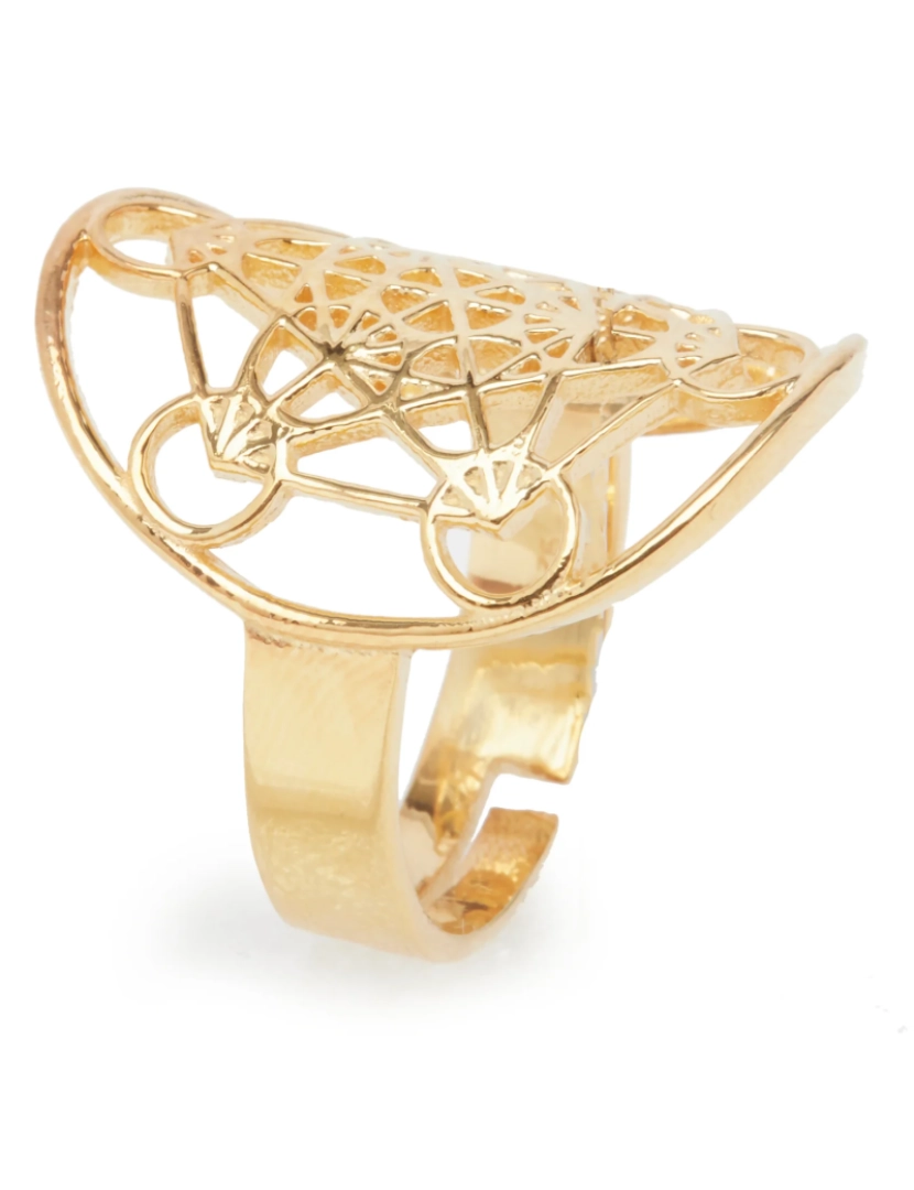 imagem de Metatron Cube Ring "Power and Consciousness" Ouro ou prata chapeado 9253