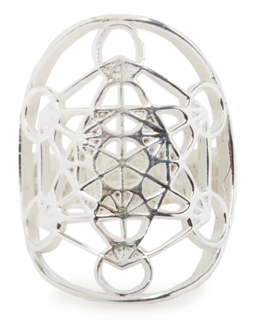 imagem de Metatron Cube Ring "Power and Consciousness" Ouro ou prata chapeado 9259