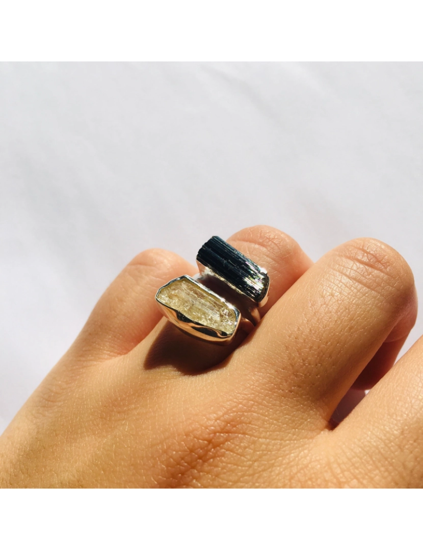 imagem de Ancoragem e Lucidity Ring Tourmaline Sertia e Prata Scapolite 9253