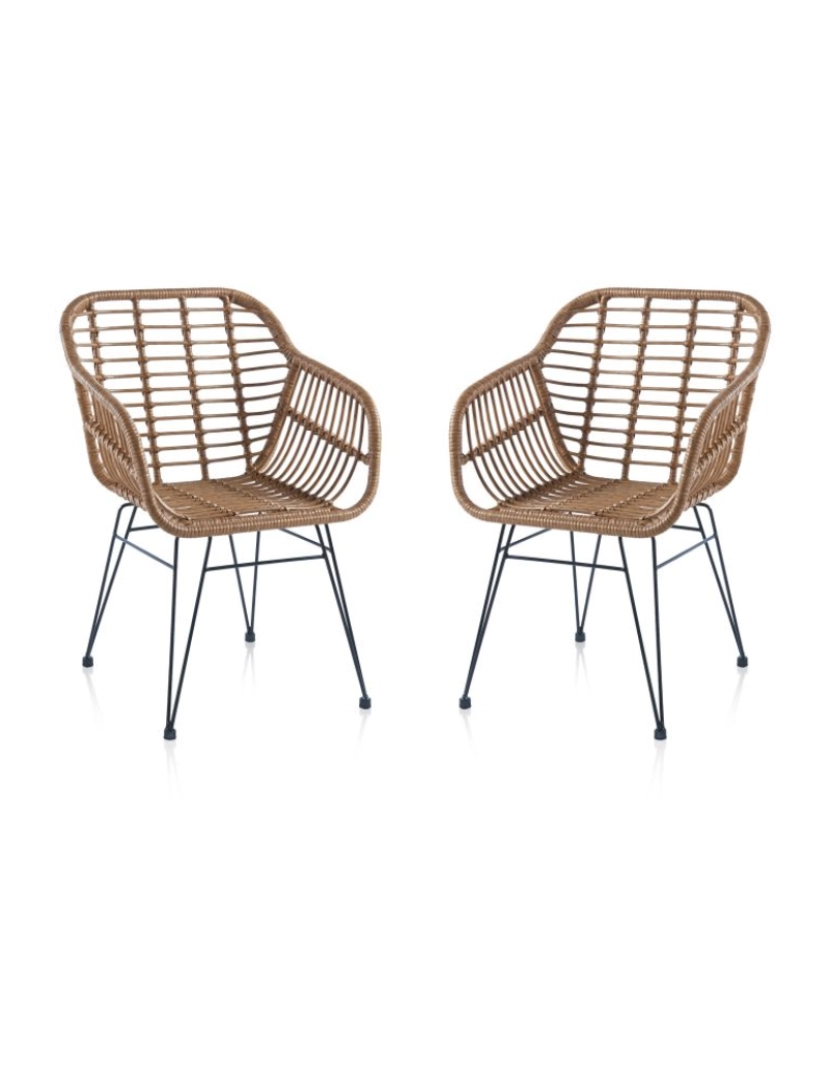 imagem de Conjunto de 2 cadeiras de exterior Zaza Rattan 61 x 82 x cm2