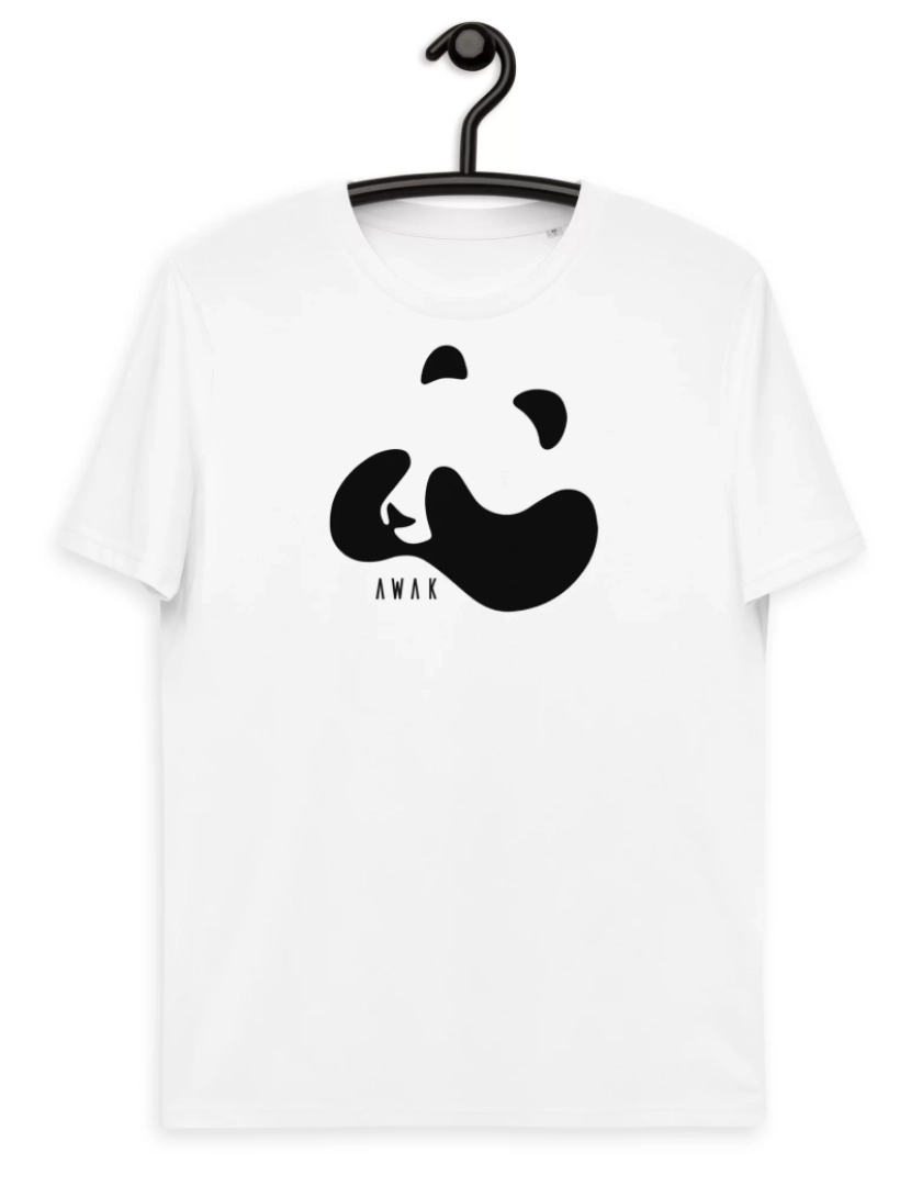 Awak - Panda - Unisex Organic Endangered Animals T-Shirt - White, S