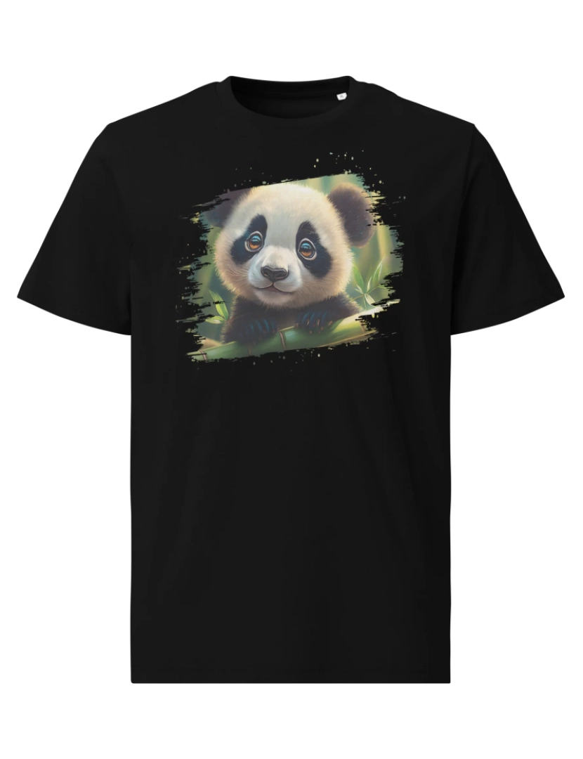 Awak - Panda 2 – Endangered Animals Unisex Organic T-Shirt - Black, S