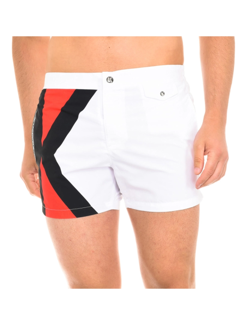 Karl Lagerfeld - Fato de Banho curto masculino com forro de malha KL19MBS04