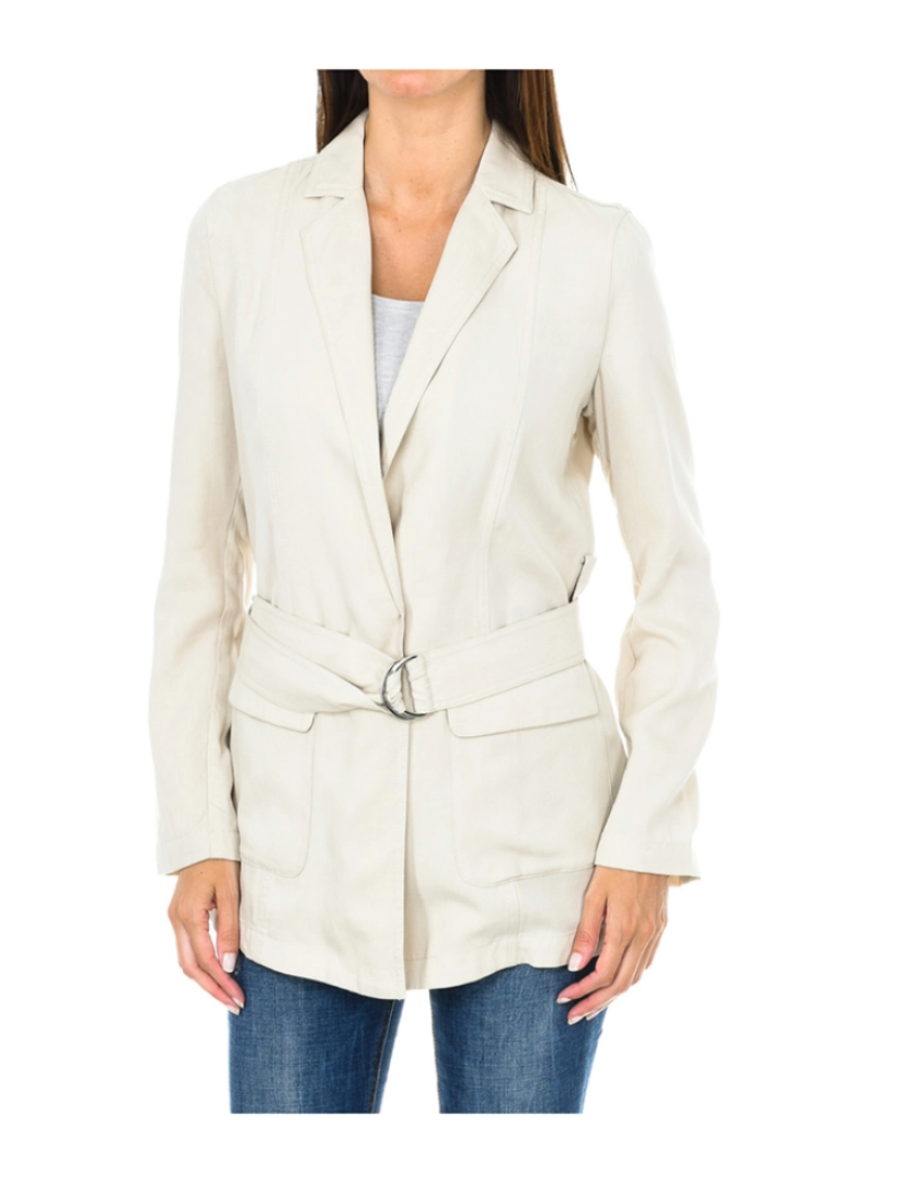 Armani Jeans - Blazer Com Cinto Senhora Bege