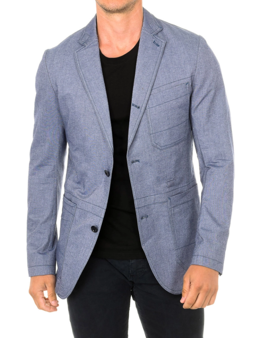 G-Star Raw - Blazer masculino com gola lapela e manga comprida D01241