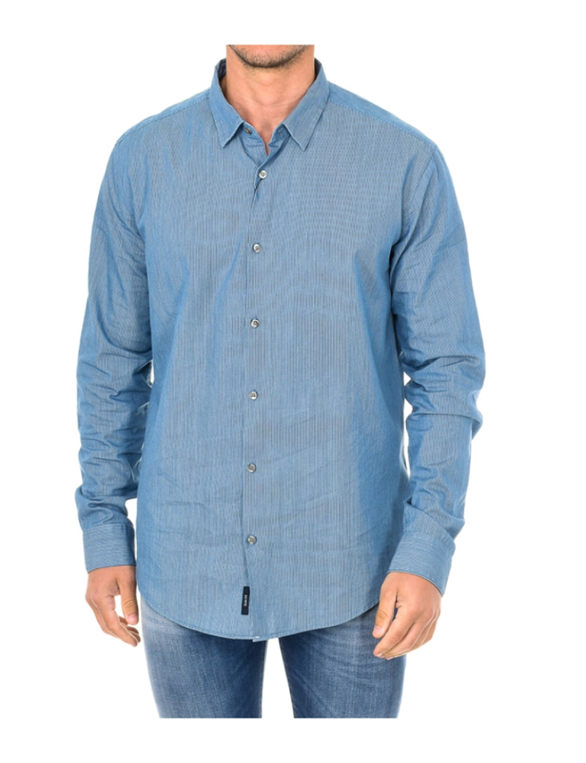 Armani Jeans - Camisa Manga Comprida Homem Azul