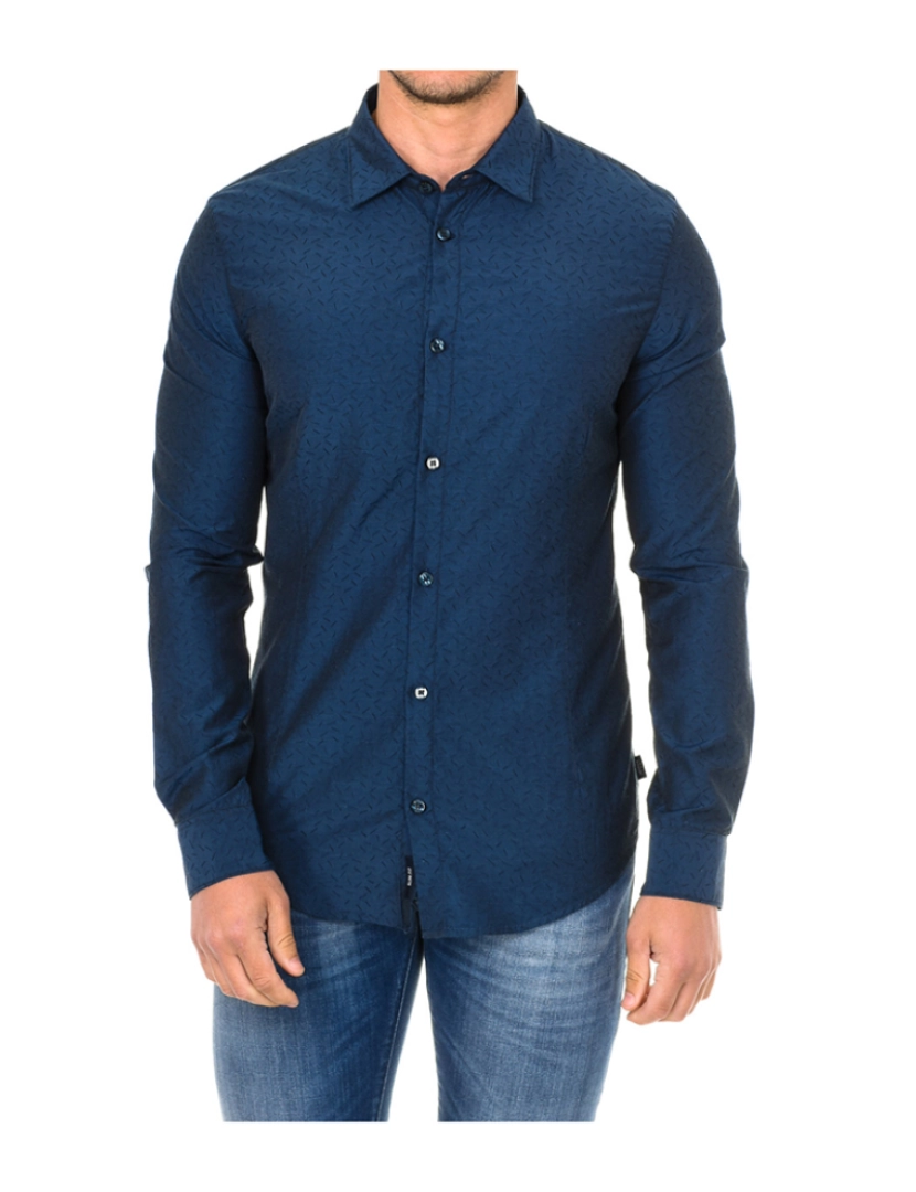 Armani Jeans - Camisa Manga Comprida Homem Azul Marinho 
