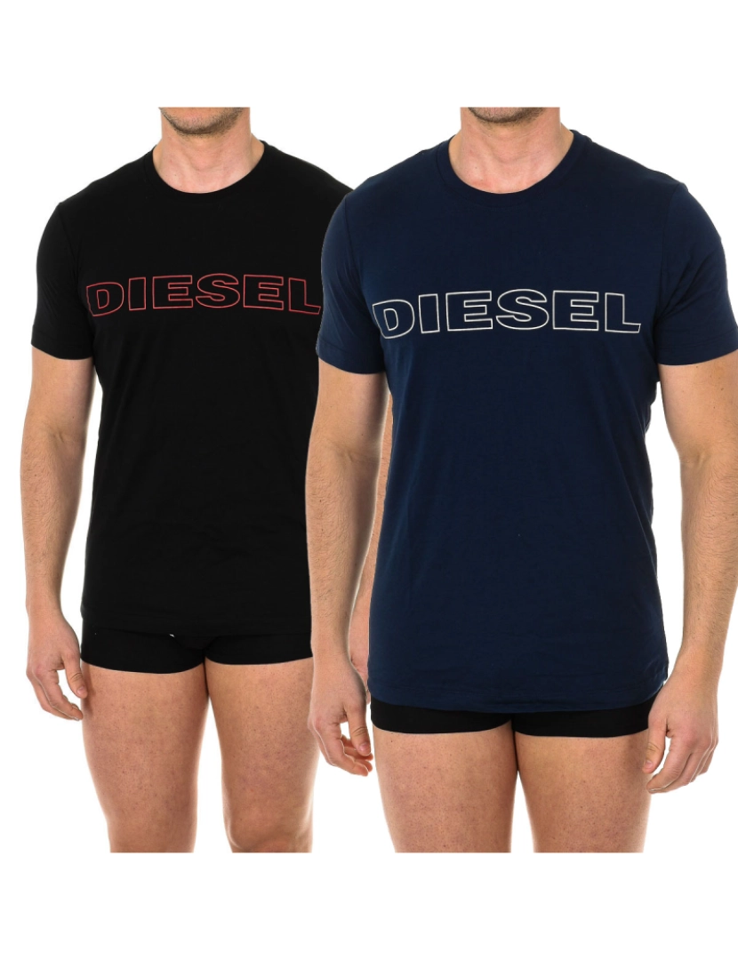 Diesel - Pack-2 tShirt masculina de manga curta com gola redonda A02117-0DARX
