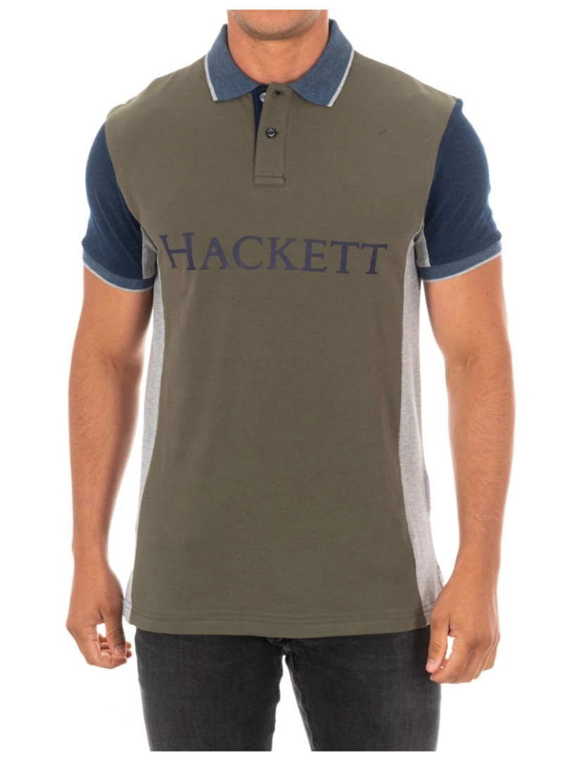 Hackett London  - Camisa pólo masculina de manga curta com gola de lapela HM561969