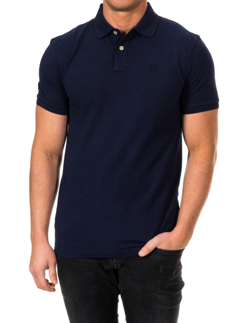 imagem de Camisa pólo masculina de manga curta com gola de lapela HM5615031