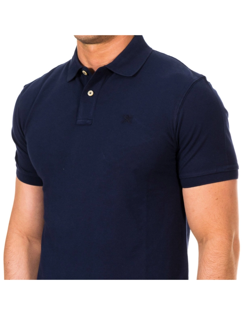imagem de Camisa pólo masculina de manga curta com gola de lapela HM5615032