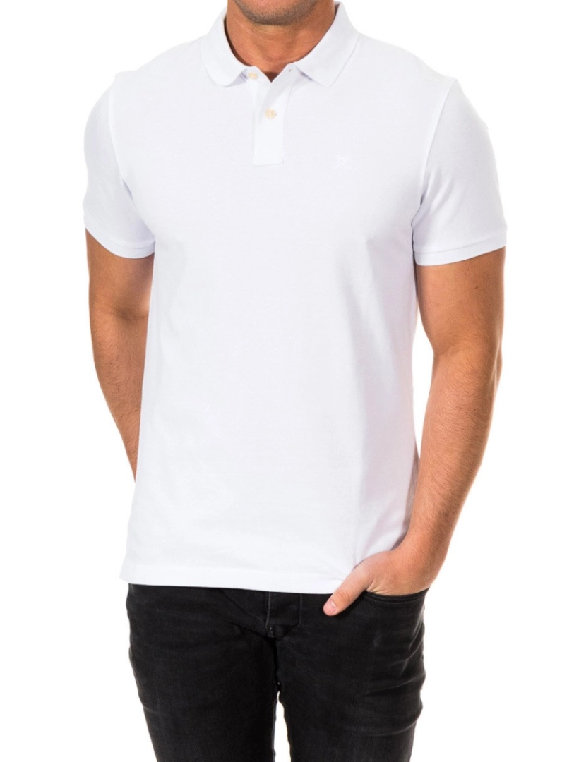 Hackett London  - Camisa pólo masculina de manga curta com gola de lapela HM561503