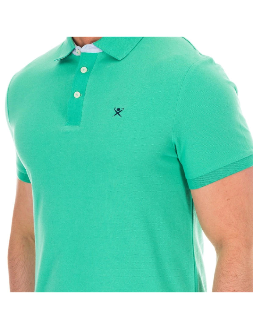 imagem de Camisa pólo masculina de manga curta com gola de lapela HM5617982