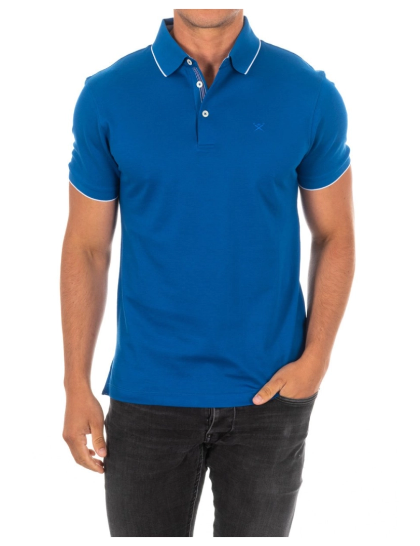imagem de Camisa pólo masculina de manga curta com gola de lapela HM5618011