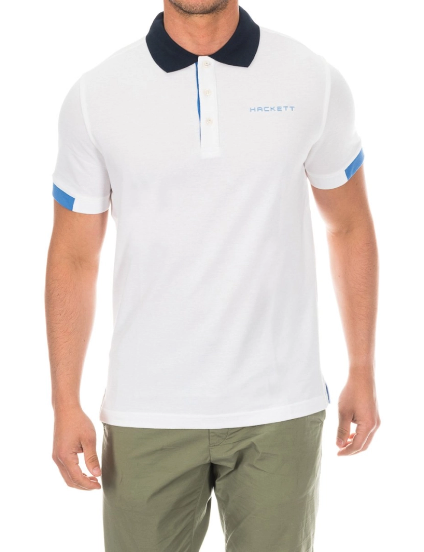 Hackett London  - Polo masculino de manga curta em tecido confortável e respirável HMX1006F