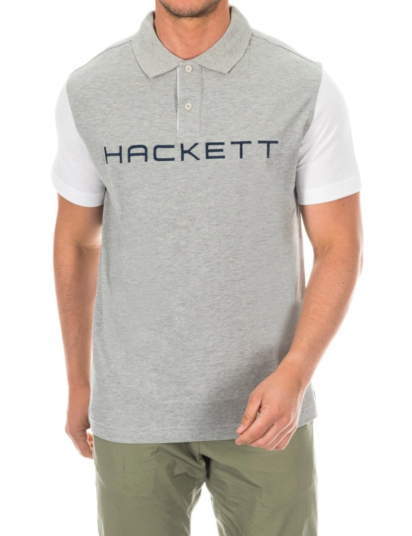 Hackett London  - Camisa pólo masculina de manga curta com gola de lapela HMX1008B