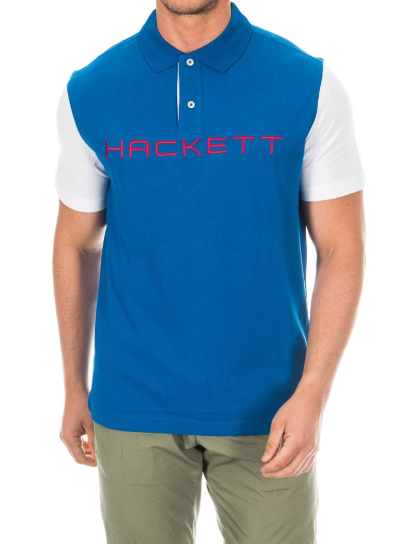 Hackett London  - Camisa pólo masculina de manga curta com gola de lapela HMX1008B