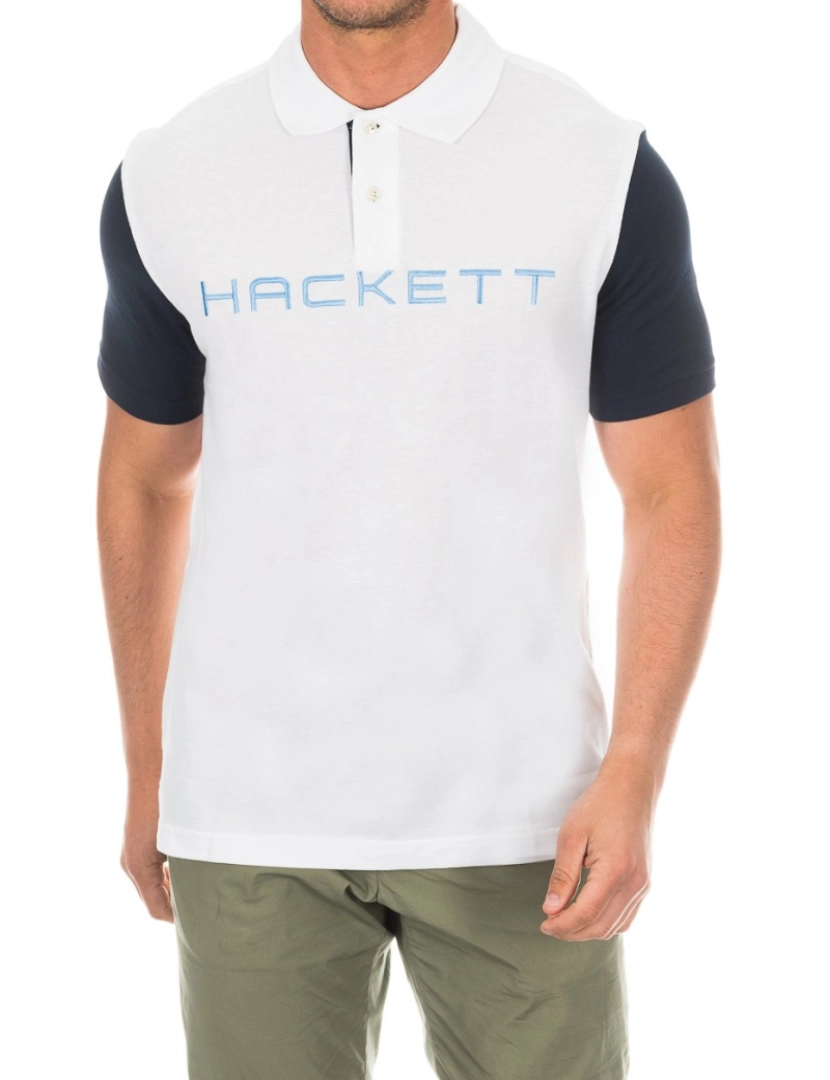 Hackett London  - Camisa pólo masculina de manga curta com gola de lapela HMX1008B