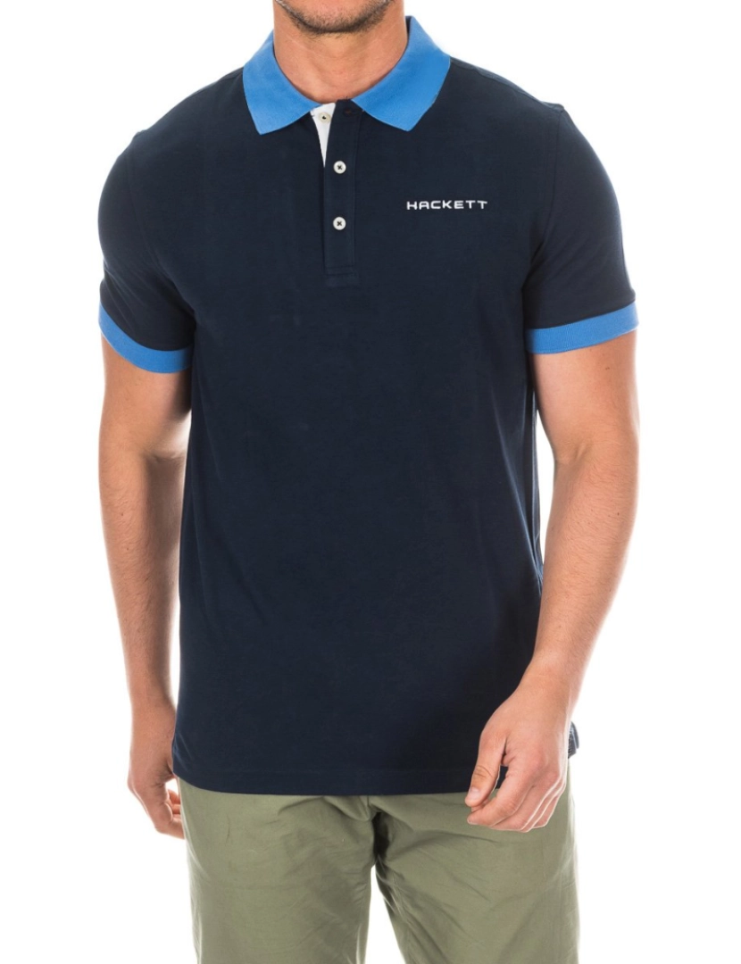 Hackett London  - Polo masculino de manga curta em tecido confortável e respirável HMX1006F