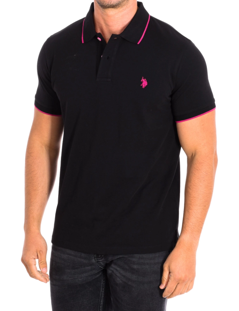 U.s. Polo Assn - Polo de manga curta ARIEH05 gola de lapela contrastante 62398 homem