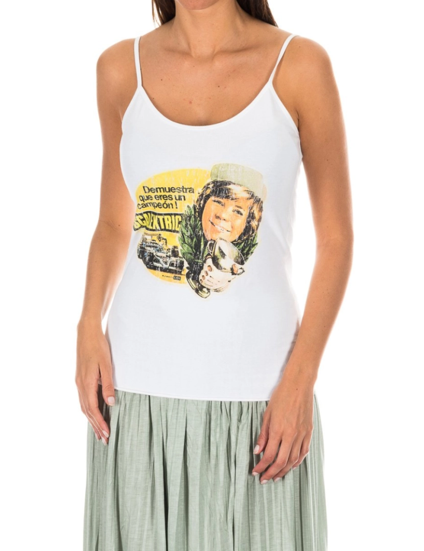 imagem de T-shirt de alças finas com decote redondo ADM0027 mulher1
