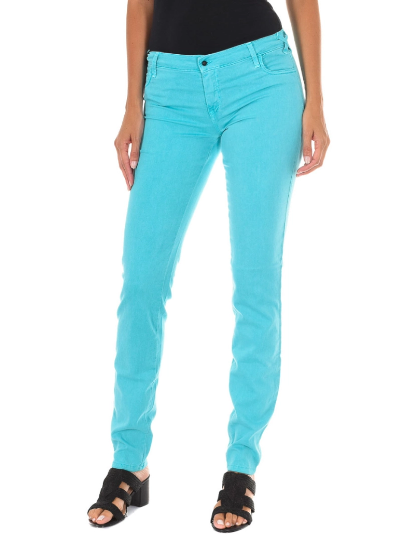 Met - Calça jeans comprida em tecido elástico 10DB50210-G134 mulher