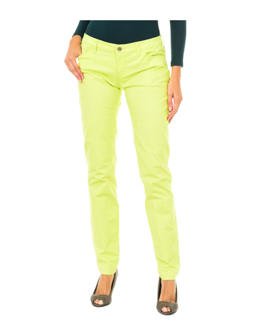 Armani Jeans - Calças Ganga Senhora Verde Limão