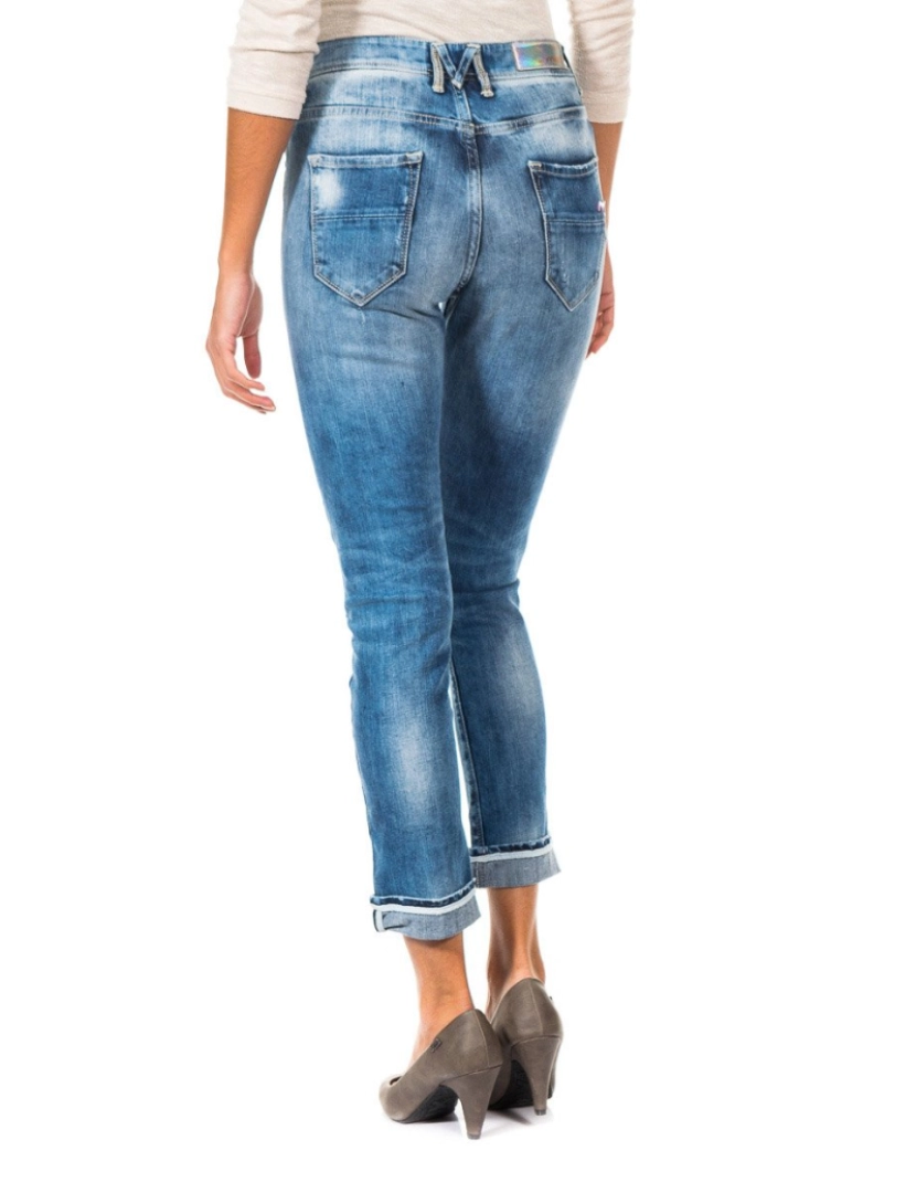 imagem de Calça jeans comprida com corte na barra reta 10DBF0667 mulher3