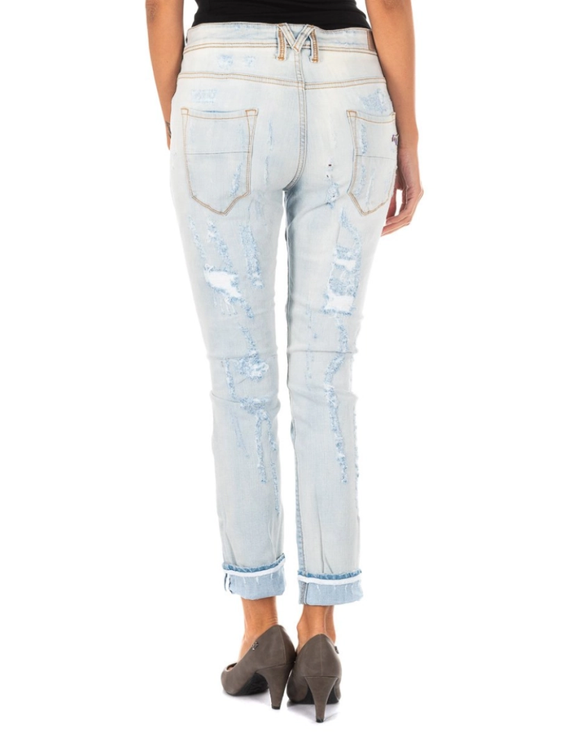 imagem de Calça jeans comprida com corte na barra reta 10DBF0667 mulher3