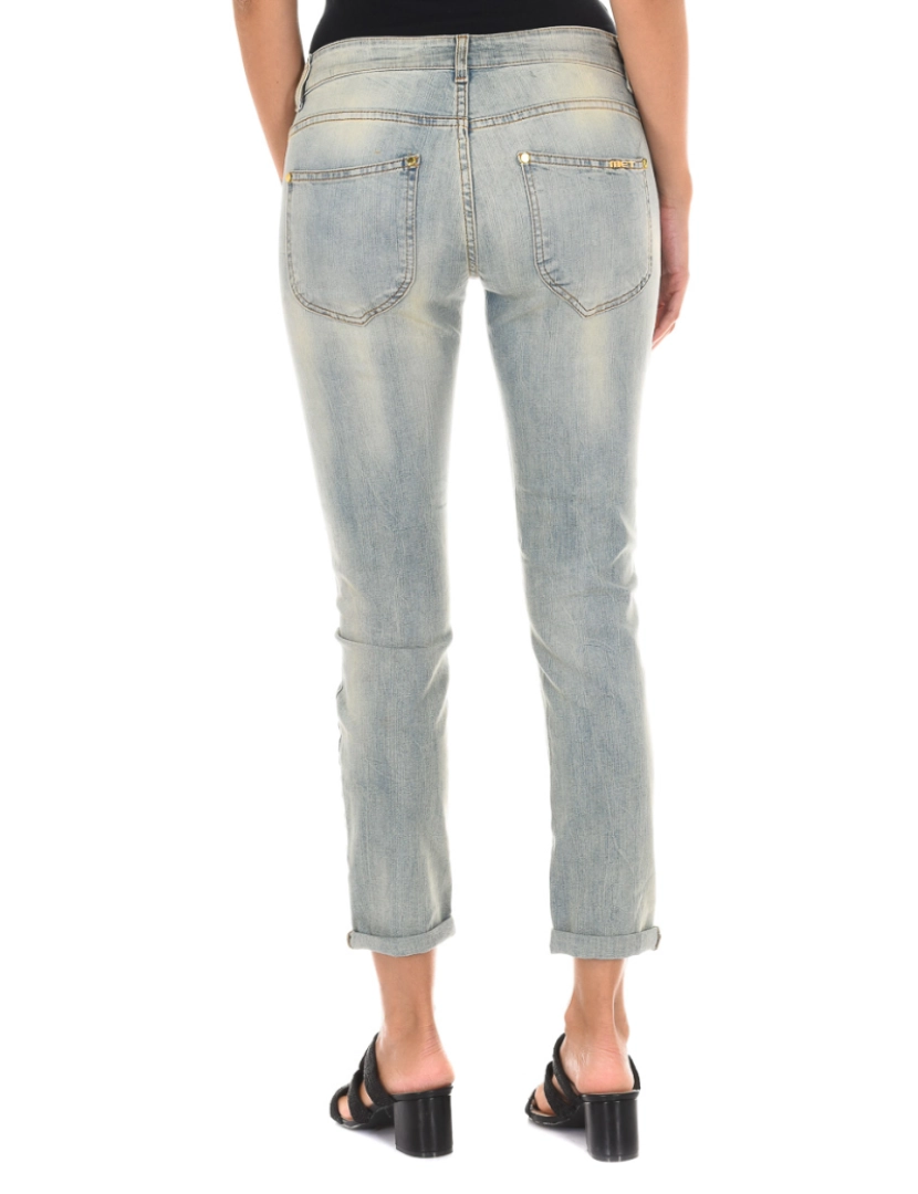 imagem de Calça jeans comprida efeito usado em tecido elástico 10DBF0318 mulher3