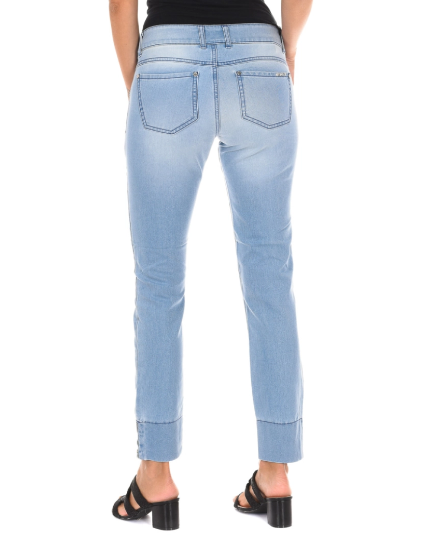 imagem de Calças jeans compridas efeito desgastado com bainha estreita 10DBF0770 mulher3