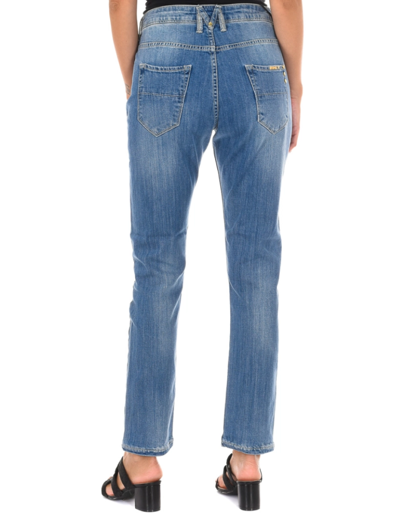 imagem de Jeans femininos com efeito longo e desgastado 10DBF06673