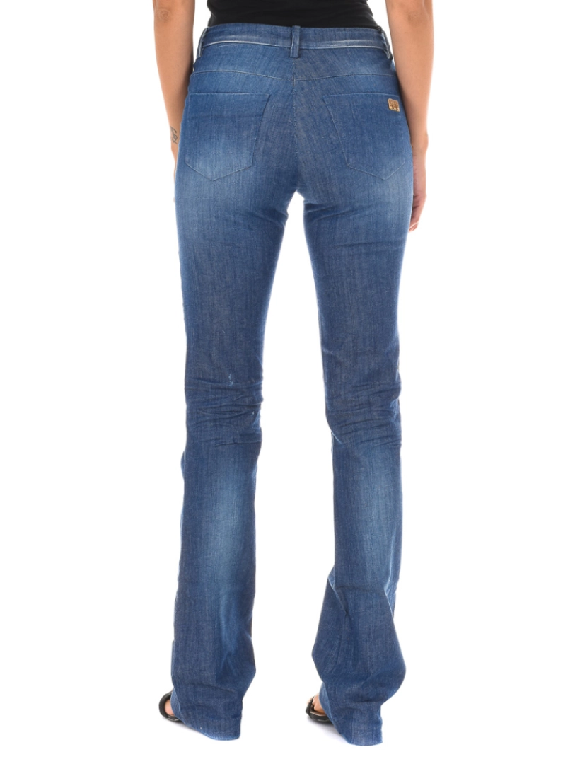 imagem de Calça jeans comprida efeito usado com bainha larga 70DBF0371 mulher3