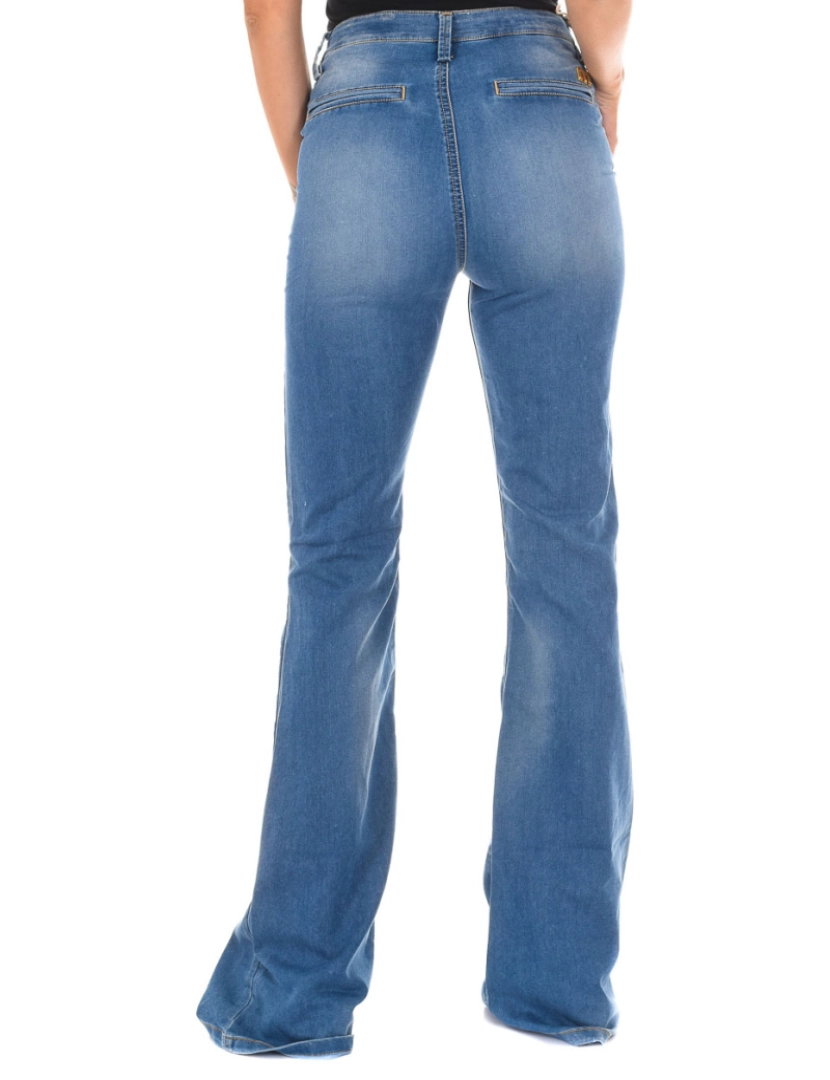 imagem de Calça jeans comprida efeito usado com bainha larga 70DBF0273 mulher3