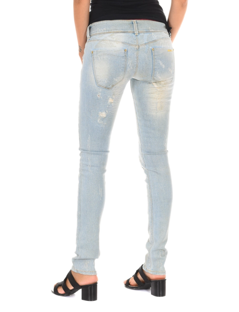 imagem de Calça jeans comprida desgastada e efeito rasgado 10DB50130 mulher3