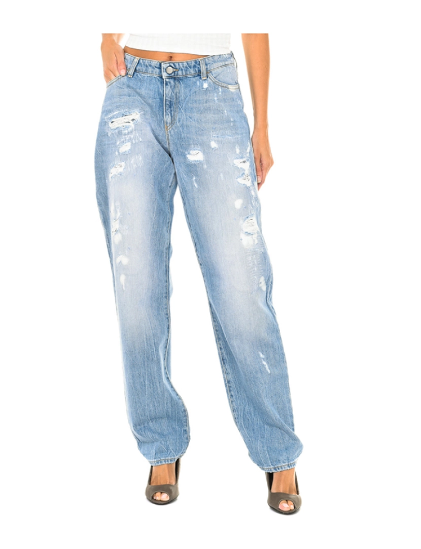 Armani Jeans - Calças Ganga Senhora Azul Denim